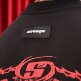 Camiseta Negra Oversize Red  250 gramos