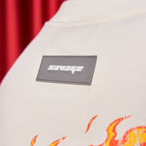 Camiseta Marfil Oversize Fire City Savage  250 gramos
