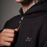 Double Zip Hoodie Boxy fit  Leather stars