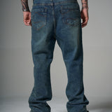 JEANS FLARE SAVAGE AZUL Y CAFÉ  14499