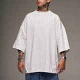 T shirt super oversize costuras  Marfil  Savage 100% Algodón 350 gramos