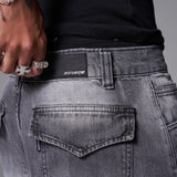 JEANS BAGGY 8 BOLSILLOS PARCHE GRIS CLARO