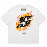 Camiseta Marfil Oversize Fire City Savage  250 gramos