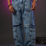 SAVAGE CARGO BAGGY FIT JEANS