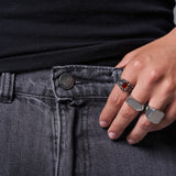 JEANS BAGGY 8 BOLSILLOS PARCHE GRIS OSCURO