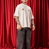 Camiseta Marfil Oversize Fire City Savage  250 gramos