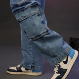 SAVAGE CARGO BAGGY FIT JEANS