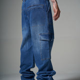 JEANS CARGO SAVAGE AZUL MEDIO 14495