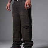 JEANS  LAVADO CAFE 2 BOLSILLOS Y PINZAS