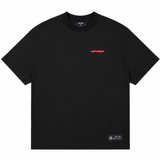Camiseta Negra Oversize Logo rojo 250 gramos
